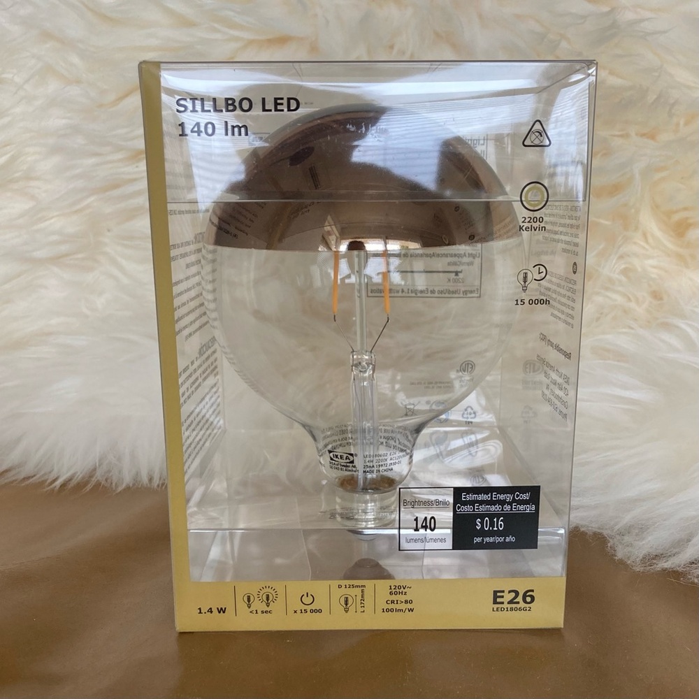 IKEA Sillbo led gold dipped Edison globe lightbulb E26